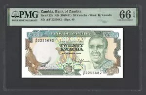 ザンビア 20 クワチャ ND(1989-91) P32b 未流通グレード 66