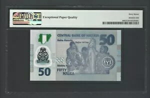 WORLD RESOURCE【KING店】のナイジェリア 50ナイラ 2016 P40f 未使用 グレード67｜アングル2