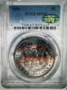 1886 P モルガン ドル PCGS MS 63 CAC??派手なモンスター リバース トーン スタナー??
