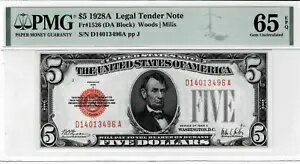 1928A ɥ 5 ˡ̲߻ -- 㡣 1526 (DA ֥å) PMG GEM UNC 65 EPQ