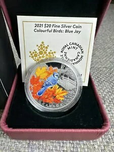 2021 カナダ $20 上質銀貨 カラフルな鳥: アオカケス