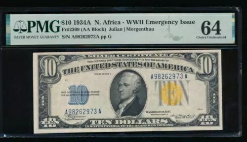 AC $10 1934A ̥եꥫ A-A ֥å PMG 64 Fr 2309