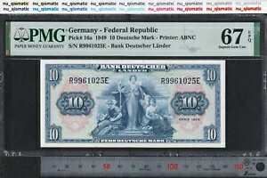 1949 ɥ 10 Duetsche MarkPMG 67 EPQ TOP POPԥå# 16a Superb Gem UNC