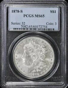 1878-S $1 モルガン シルバー ダラー PCGS MS 65 |非流通 UNC BU(3)