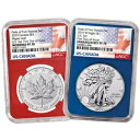 2 個セット - 2019 プライド オブ ツー ネイションズ 米国セット NGC PF70 FDI フラグ ラベル レッド ブルー