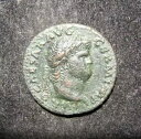 ローマ帝国 54-68 AD ネロ古代 AE コインとしてヤヌス神殿。 RIC I 300; AEF/VF