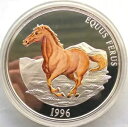 モンゴル 1996 ホース 5000 トゥグルク 5 オンス銀貨、プルーフ