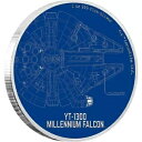 スター・ウォーズ、YT-1300 ミレニアム・ファルコン、2017 ニウエ、銀貨