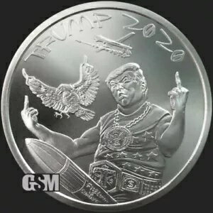 トランプ 1 オンス 0.999 シルバー シールド ラウンド コイン 5 中指大量破壊兵器のロット