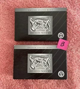 2023年米国造幣局。プルーフ セット (オリジナルおよび交換用 OGP、それぞれのコイン/COA)、(B)
