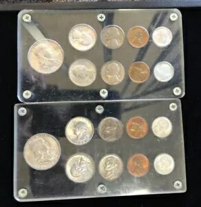 米国造幣局 1956 P&D 未流通 90% シルバー ダブルミント セット、合計 18 コイン