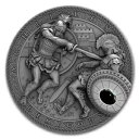 2017 ニウエ $2 - Demigods - ヘマタイト 2 オンス銀貨付きアキレス -
