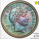 1892 10C PGCS UNC MS モンスタートーン ブルー パープル グリーン ゴールド カラー 90% シルバー スラブ
