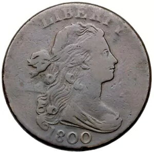 1800 S-206 R-3 ドレープバスト ラージセントコイン 1c