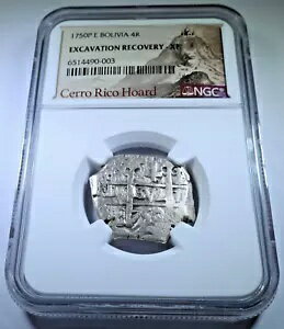 NGC XF セロ リコ ホード 1750 スペイン ボリビア 4 レアル シルバー パイレーツ コブ 4R コイン