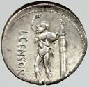 ローマ共和国 L. センソリヌス 82BC ローマ デナリウス 本物の古代銀貨
