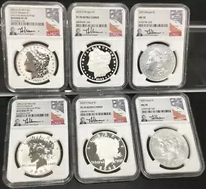 2023 モーガン&ピース シルバーダラー 6コインセット NGC-70 SIGNATURE SERIES トーマス・ウラム