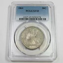 1862 P PCGS XF45 - シルバー シーテッド リバティ ハーフダラー 50C コイン #52300A