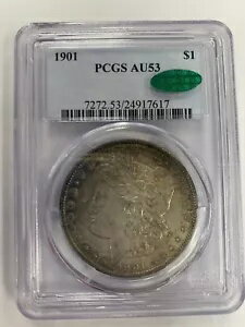 1901 $1 Morgan Dollar ~ PCGS AU53 ~ CAC ~ Amazing Toning商品について額面 $1循環/非循環 循環コイン・モルガン構成シルバー1901年認証番号 7272.53/24917617ストライク型ビジネス繊度0.9造幣局の所在地 フィラデルフィアグレード AU 53製造国/地域 米国PCGS および CAC 認証注意事項※以下の注意事項をご理解のうえ、ご購入ください■ 鑑定済みコイン・紙幣について各種コイン・紙幣の鑑定機関（NGC、PCGS、PMGなど）は、収集品の真贋鑑定およびグレーディングを行う専門機関です。鑑定後の商品は、専用ケース（スラブ）に封入され、状態を示すグレードが付与されます。■ グレードについてグレードはコイン・紙幣自体の状態を評価するものであり、ケース自体の品質や状態を保証するものではありません。製造・輸送時の影響により、以下のような状態が発生する場合がございます。- 軽微なスレ傷・拭き傷（特に光の角度で見えるもの）- ケース内部のホコリ・小さな異物（鑑定機関の検品基準を満たしている場合）- ラベルのズレ・わずかな傾きこれらは鑑定機関の基準内であり、返品・交換の対象とはなりませんのでご了承ください。■ ラベルの種類について各鑑定機関では、コイン・紙幣の状態や鑑定の結果に応じて異なるラベルが付与されます。- 通常ラベル（Standard/Regular）：一般的なグレード付き鑑定済みコイン・紙幣- オーセンティック（Authentic）：グレードなしで真贋のみ保証- 詳細グレード（Details）：クリーニング跡やエッジのダメージがあるが本物と認定- 特別ラベル（Special Label）：記念版や特定のデザインの限定ラベル - 例：NGC「Early Releases」「First Releases」、PCGS「First Strike」 などグレードやラベルの種類は、商品画像および説明文をご確認のうえ、ご購入ください。■ 在庫状況について当店の商品は海外から取り寄せております。ご購入のタイミングによっては在庫切れとなる場合がございます。その際はご連絡のうえ、ご注文をキャンセルさせていただく場合がございますので、あらかじめご了承ください。■ ご注文後のキャンセルについてご注文と同時に商品のお取り寄せを開始するため、お客様都合によるキャンセルは承っておりません。■ 配送についてお届けまでに通常2〜3週間ほどかかります。海外の祝日や天候、税関手続きにより通常より配送が遅れる可能性がございます。■ 保証について商品説明に英語で「保証（warranty）」と記載があっても、日本国内では適用されませんのでご了承ください。 当店では、商品到着後7日以内の初期不良に限り、対応させていただきます。 （返品規約の詳細については、楽天市場内の会社概要欄下部をご参照ください。）■ 商品の色・素材感について撮影環境やモニター設定により、実際の商品と色味や質感が異なる場合がございます。■ 価格変動について希少性の高い商品は市場価格の変動により、追加料金をお願いする場合がございます。追加料金に同意いただけない場合には、ご注文のキャンセルが可能ですので、ご安心ください。■ その他サービスについて海外製品の輸入代行も承っております。ショップに掲載されていない商品でもお探し可能ですので、お気軽にご相談ください。尚、業者販売（業販）や複数購入の場合、割引対応も可能です。ご希望の方はお問い合わせください。