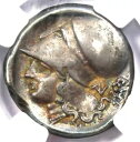 アカルナニア アナクトリウム AR ステーター 300 BC ペガサス アテナ コイン - 認定 NGC VF