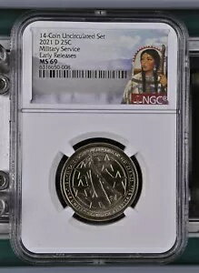 2021 D ネイティブ アメリカン ドル サカガウィア軍事サービス NGC MS69 早期リリース