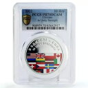 ウクライナ 10 グリブナ統一強度国旗 PR70 PCGS 銀貨 2022