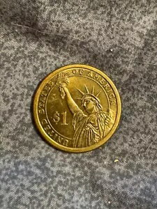 2007-P ジョージ ワシントン大統領ドル コイン、エッジ写真付き、二重染料