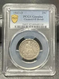 1843-O シーテッド リバティ Qtr PCGS-VF 