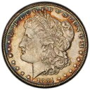 1881-CC モーガン シルバー ダラー PCGS MS63 壮大なモンスター調色 - ゴールド シールド