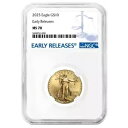 プレセール - 2025 $10 1/4 オンス アメリカン ゴールド イーグル NGC MS70 ER ブルー ラベル