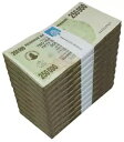 ジンバブエ 250000 ドル無記名小切手、2007 年、P-50、中古 X 1000 個レンガ