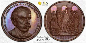 1873 G. BRIT PCGS SP66 デビッド・リビングストン・メダル ~ 絶妙な品質と最高級の知名度
