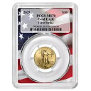プレセール - 2025 $10 アメリカン ゴールド イーグル 1/4 オンス PCGS MS70 FS フラッグ フレーム