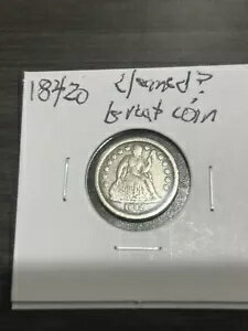 1842 o 座った自由のダイム 掃除されましたか？素晴らしいコインチェックの私の出品??