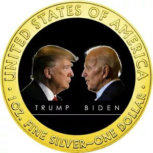 アメリカン シルバー イーグル トランプ vs バイデン 討論会 大統領 $1 リバティ 2020 コイン 1 オンス