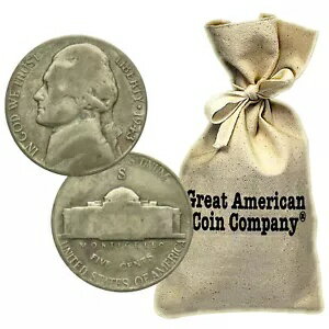 $25 フェイス (500 コイン) 流通戦争ニッケル 35% シルバー (1942-1945)