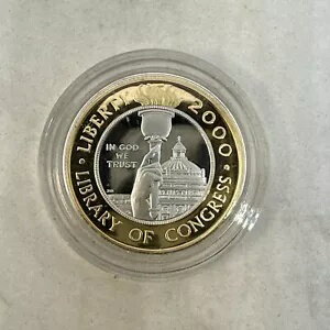2000 アメリカ議会図書館バイメタル 10 ドル プルーフ、オリジナルミントケース入り
