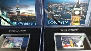 夜の街 シルバー 5 + ボーナス コイン コレクション フィジー、サモア、クック島、ボックス.COA、