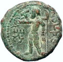 クシャーン帝国のカニシカ1世 北インド古代アンティークギリシャコインSHIVA i100979