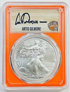 2020-(P) $1 シルバー イーグル PCGS MS70 緊急発行 FDI Artis Gilmore ブラック インク