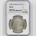 1878 (P) モーガン シルバー ダラー 7 フェザー 79 NGC MS 63 の裏面 A063 写真を参照