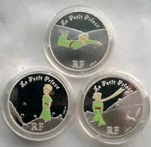 フランス 2007 星の王子さま 1-1/2 ユーロ銀貨 3 枚セット プルーフ レア