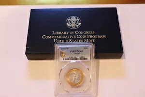 2000-W $10 アメリカ議会図書館 バイメタル UNCコイン、PCGS MS69、OGP、COA。