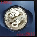 中国 2022 300元 1000g パンダ記念銀貨 COA 1kg、箱&COA付き