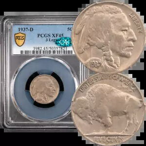 1937-D 3 ӥХåե ˥å 5c PCGS XF45 CAC