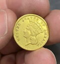 1854 $3.00 プリンセス ゴールド、素敵なオリジナル コイン *