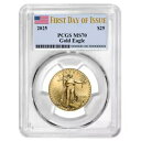 プレセール - 2025 $25 アメリカン ゴールド イーグル 1/2 オンス PCGS MS70 FDOI フラグ ラベル