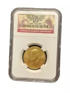 US 2010 W ゴールド 1/2 オンス $10 NGC MS70 ファースト配偶者シリーズ アビゲイル・フィルモア