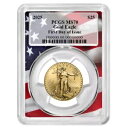 プレセール - 2025 $25 1/2 オンス アメリカン ゴールド イーグル PCGS MS70 FDOI フラッグ フレーム