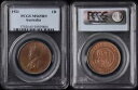 オーストラリア 1921 KGV 1d - スラブ PCGS MS65BN。 Ren cat Choice UNC $300、GEM $5750。